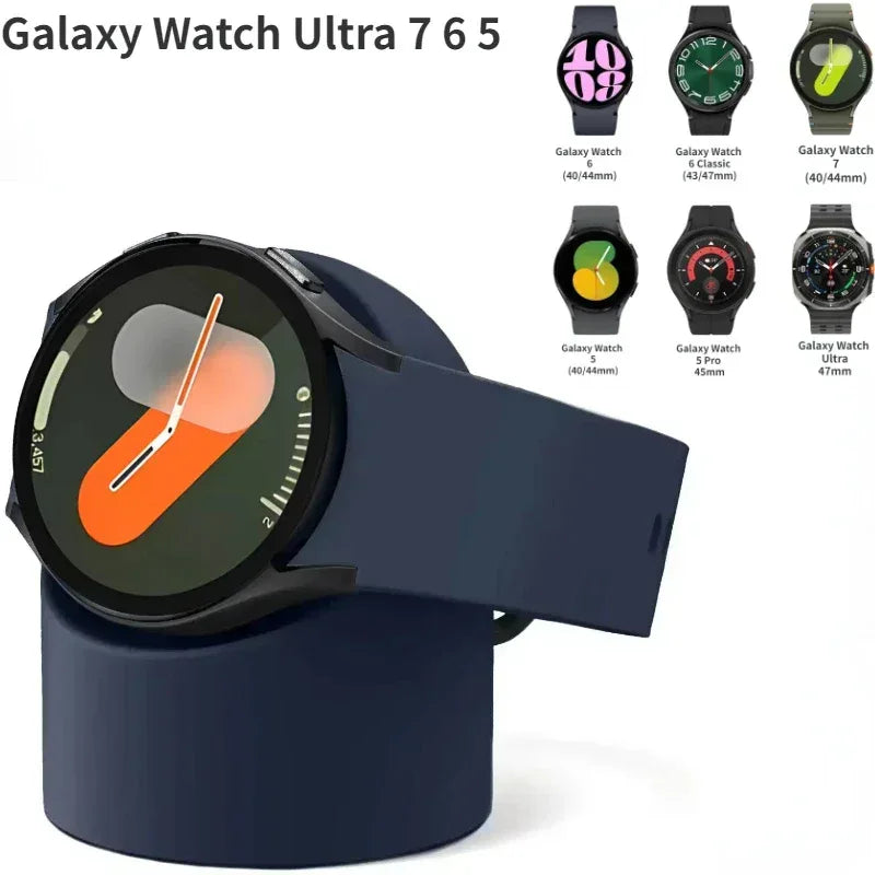 Silicone Charging Seat For Samsung Galaxy Watch 8/7/6/5 40/44mm Ultra 47mm Charging Stand Storage Seat Watch 6 8 Classic 47/43mm - Urbizia