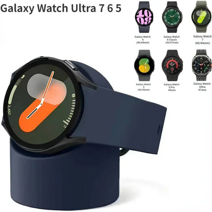 Silicone Charging Seat For Samsung Galaxy Watch 8/7/6/5 40/44mm Ultra 47mm Charging Stand Storage Seat Watch 6 8 Classic 47/43mm - Urbizia