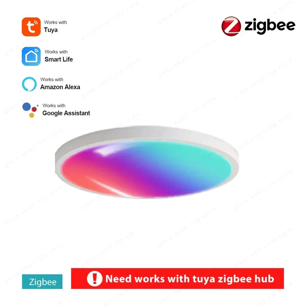 Tuya Zigbee 3.0 Smart Ceiling Light Wifi RGBCW Led Ceiling Lamp Livingroom Home Decoration Smart Lamp For Alexa, Google Home - Urbizia