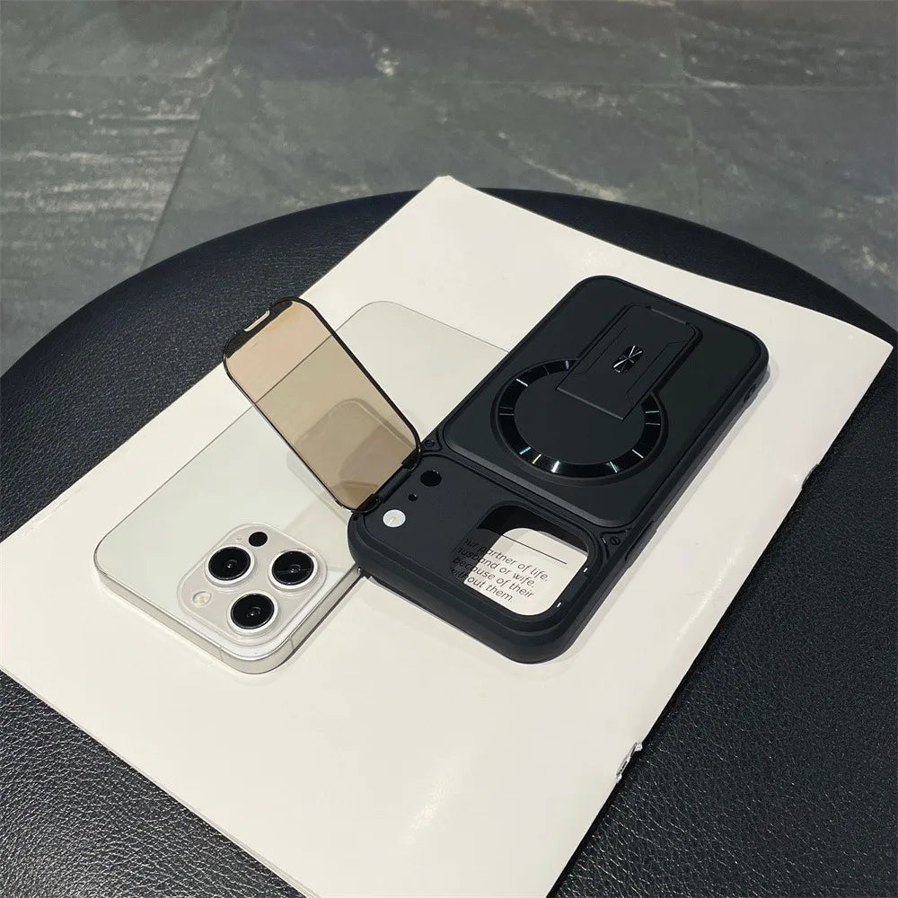 Multi-functional Invisible Dual Support Bracket Phone Case For iPhone 18 17 16 15 14 Plus 13 12 11 Pro Max Wireless Charge Cover