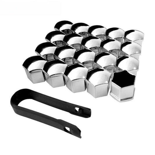 Chrome ABS Wheel Nut Bolt Covers – 20-Pack