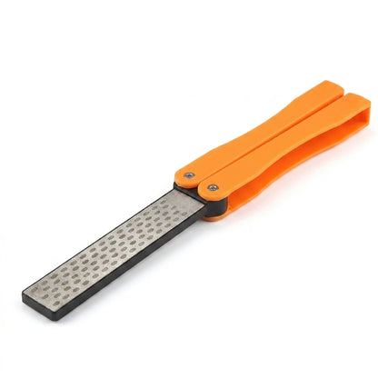 Portable Folding Pocket Knife Sharpener, Double Sided Diamond Sharpening Stone, Outdoor Use, 1Pc