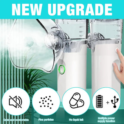 Portable Nebulizer for Humans&Animals Use Low-Noise USB Rechargeable Handheld Cool Mist Steam Inhaler for Breathing Problems