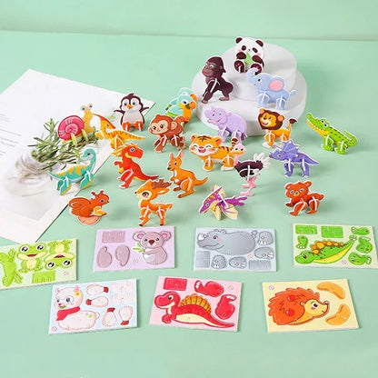 30-Piece Mini Animal DIY Jigsaw Puzzle Set for Kids - Urbizia