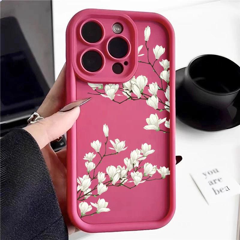 Magnolia Flower Soft TPU Case for iPhone Series