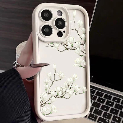 Magnolia Flower Soft TPU Case for iPhone Series
