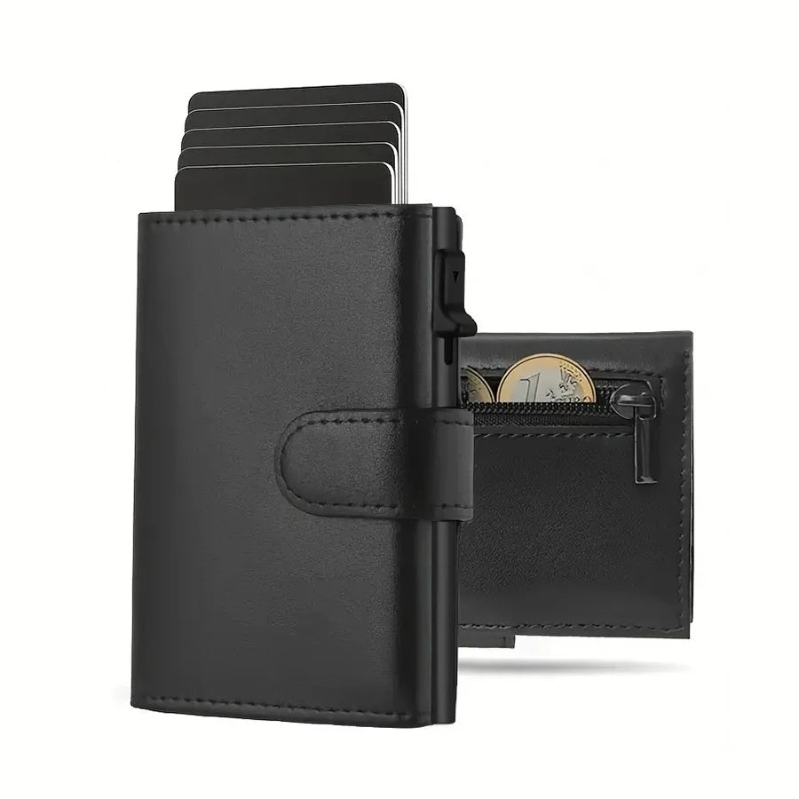 Slim RFID Blocking Men's Wallet with Pop up Card Holder Automatic Credit Card Case