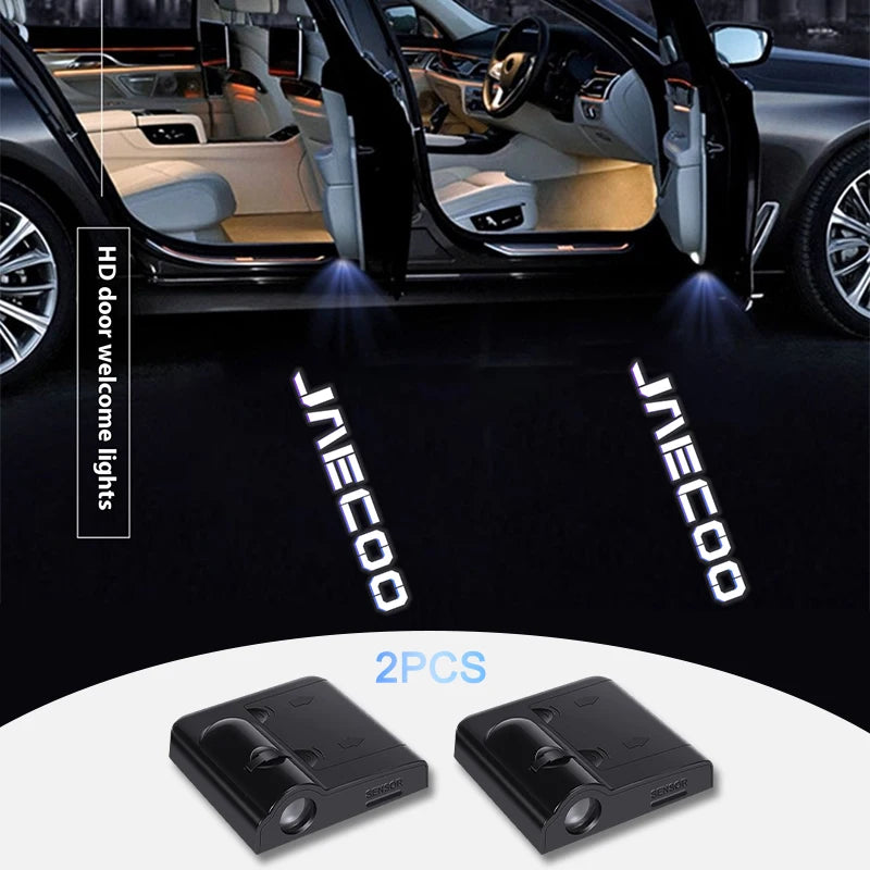 2Pcs LED Car Door Logo Projector Ghost Shadow Welcome Lights For Chery Jaecoo 7 J7 J8 PHEV 2025 2024 2023 Car Accessories