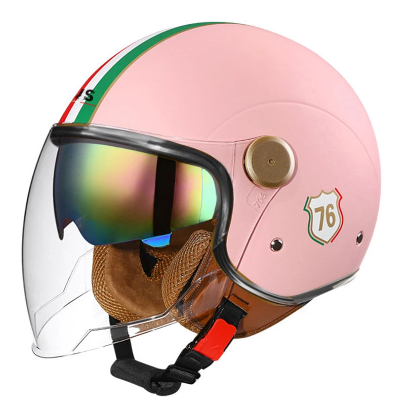 Sevs Open-Face Motorcycle Helmet with Visor