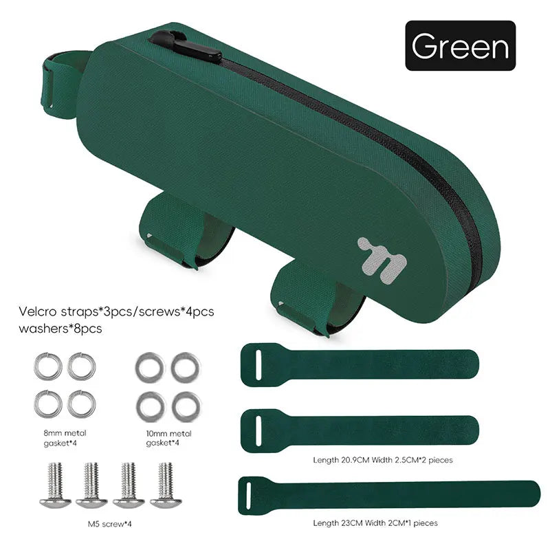 WEST BIKING Bike Top Tube Bag TPU Cycling Front Bag With Screws or Straps Waterproof Windproof Gravel Road Bike Top Frame Bag