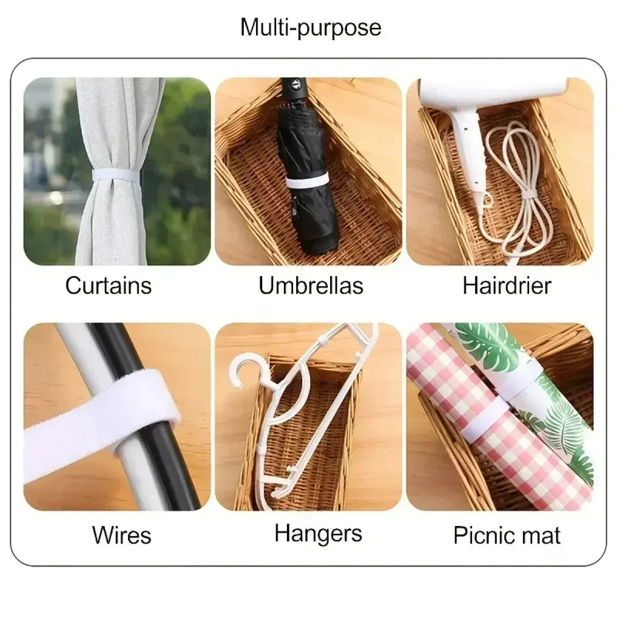 3M Hook and Loop Fastener Cable Organizer Cable Ties Wire Winder Keeper USB Cables Management Protector Earphone Mouse Cord Ties - Urbizia