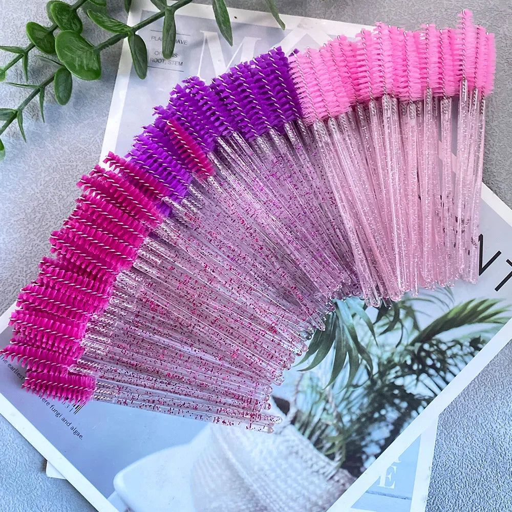 50-Pack Disposable Crystal Eyebrow & Mascara Brushes