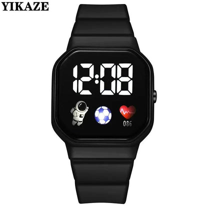 YIKAZE Kids Watches LED Digital Kids Watch Silicone Strap Cartoon Electronic Wristwatch Sports Clock for Boys and Girls Gifts
