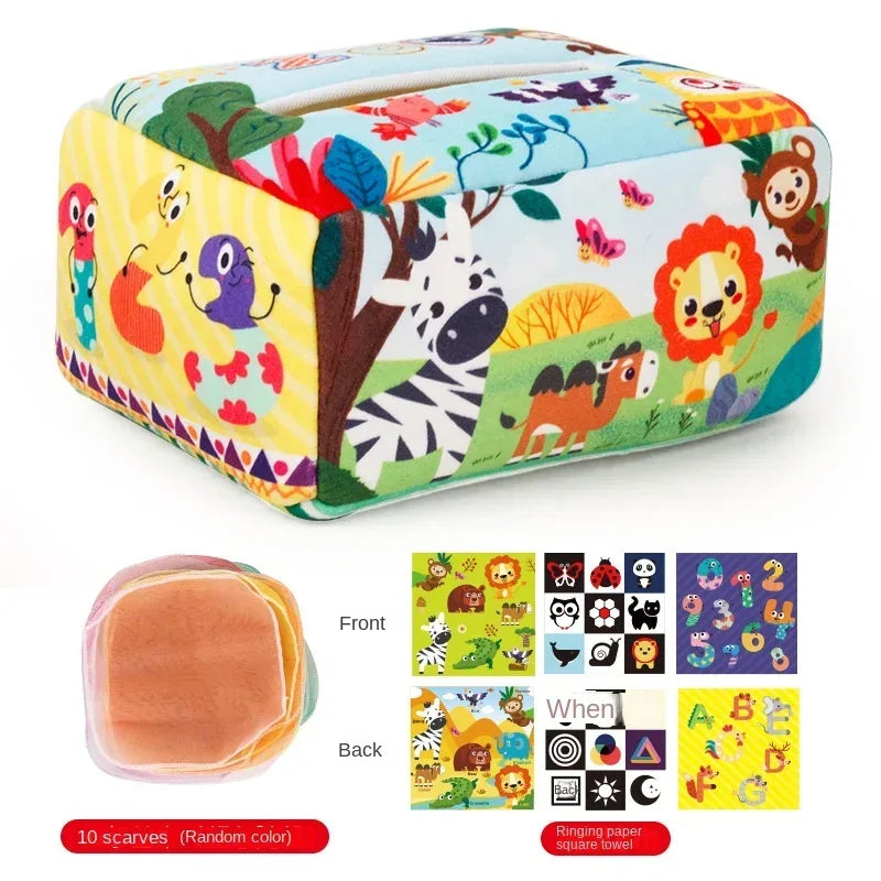 Baby Montessori Magic Tissue Box – Educational Sensory Toy - Urbizia
