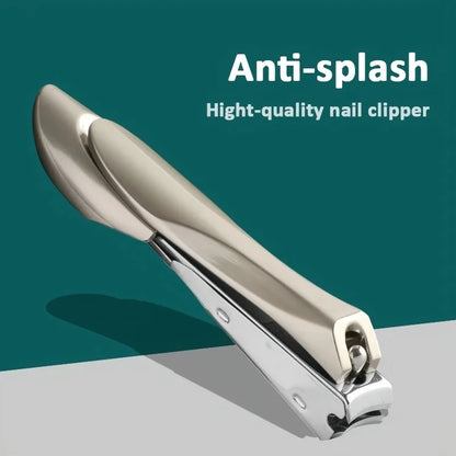 Anti Splash Nail Clippers Stainless Steel Fingernail Cutter Manicure Tools with Ergonomic Handle for Home Travel Use