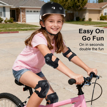 7PCS Kids Bike Helmet Set with Knee & Elbow Pads Wrist Guards,Adjustable Safety Helmet for Toddler Kids 3-10 Years Boys Girls