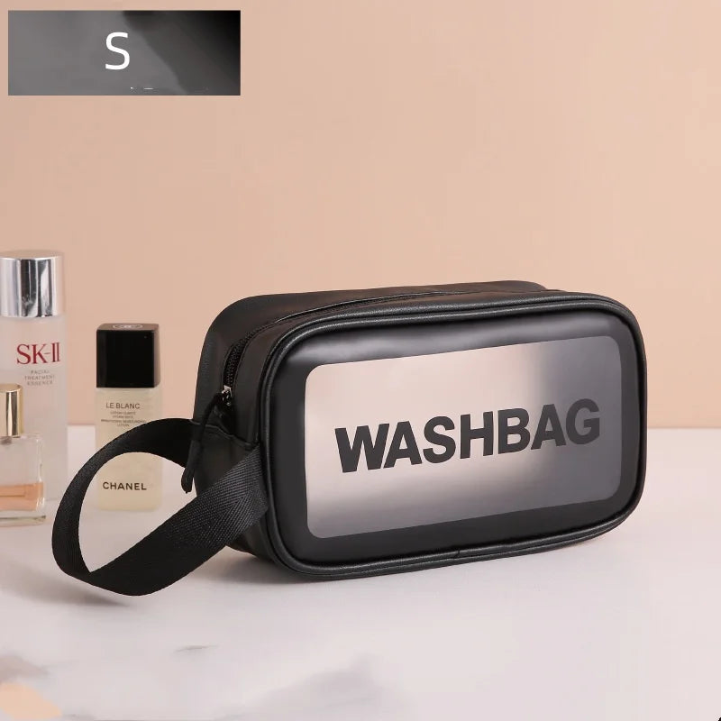 Portable Cosmetic Bag Large Capacity Dust Proof Make Up Storage Handbags PVC Fashion Transparent Travel Wash Bags