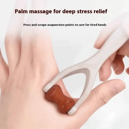 Solid Wood Finger Massage Roller with 360° Rollers Clip Design Finger Massager Acupressure Stick for Hand Meridian Relief