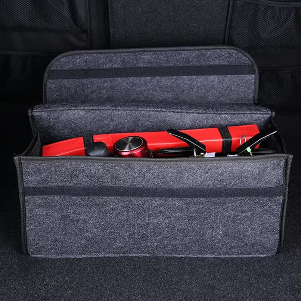 Large Anti Slip Compartment Boot Storage Organizer Tool Car Storage Bag Car Trunk Organizer Soft Felt Storage Box Accessories - Urbizia