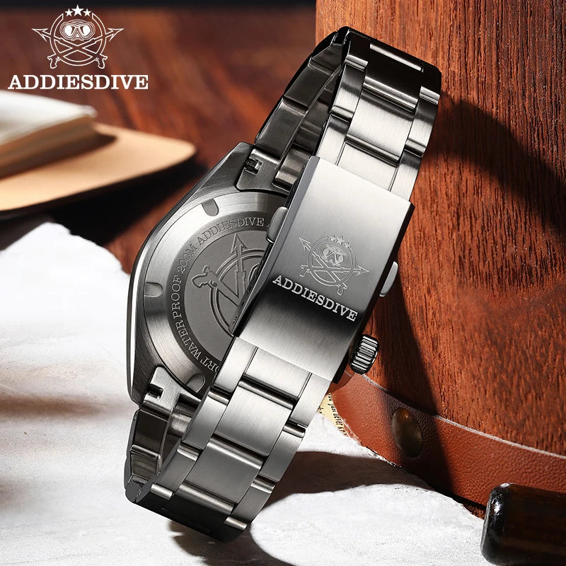 ADDIESDIVE Luxury Swiss Ronda GMT Watch 200M Water Resistant Dual Time Zone BGW9 Luminous 38mm Stainless Steel Quartz Movement
