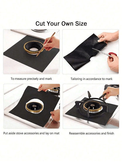 Commercial Restaurant Stove Top Heat Resistant Mat, Heavy Duty. 28x27cm, Teflon, for Professional Kitchen