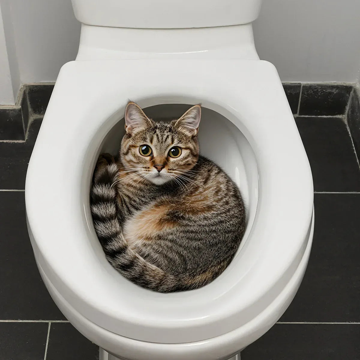 3D Funny Cat Toilet Sticker Bathroom Toilet Cover Sticker Wall Stickers Animal Wc Accessories For Home BathRoom Decoration - Urbizia