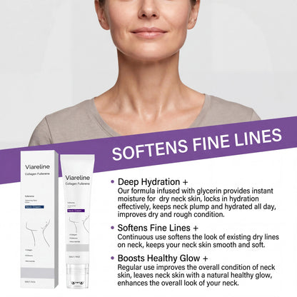 Collagen Fullerene Neck Cream Niacinamide Brightening Jawline Tighten Lift Firming Anti-Wrinkle Neck Care Moisturizing Cream with Rollers