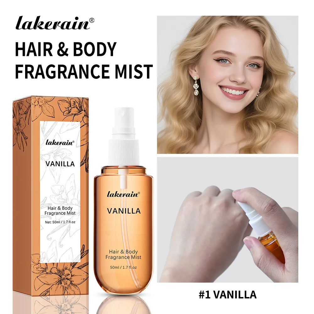 1/2 Pcs Vanilla Rose Fragrance Spray Hair & Body Fragrance Mist Fresh Long Lasting Fragrance Perfume Travel Size Freshener Spray