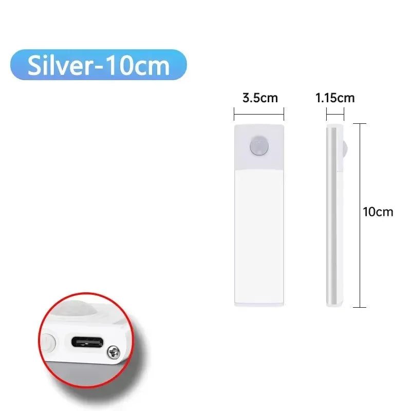 LED Cabinet Light USB Type-C Rechargeable Motion Sensor Led Lamp for Kitchen Wardrobe Cabinet Lighting 20cm/30cm/40cm/50cm/60cm - Urbizia