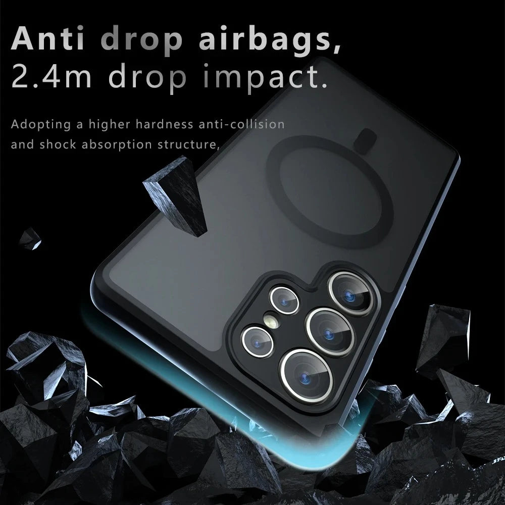 Luxury Magnetic Matte Phone Case For Samsung Galaxy S26 Ultra Case S26+ S26ultra S26Plus Full Lens Protect Wireless Charge Cover