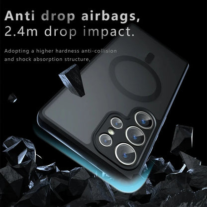 Luxury Magnetic Matte Phone Case For Samsung Galaxy S26 Ultra Case S26+ S26ultra S26Plus Full Lens Protect Wireless Charge Cover