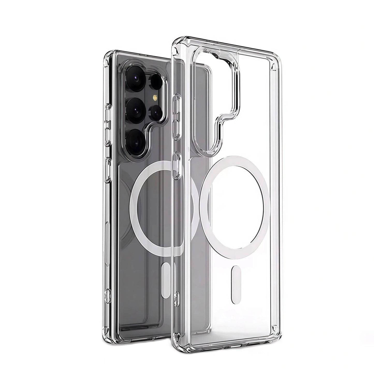 Transparent Magnetic Armor Case for Samsung Galaxy