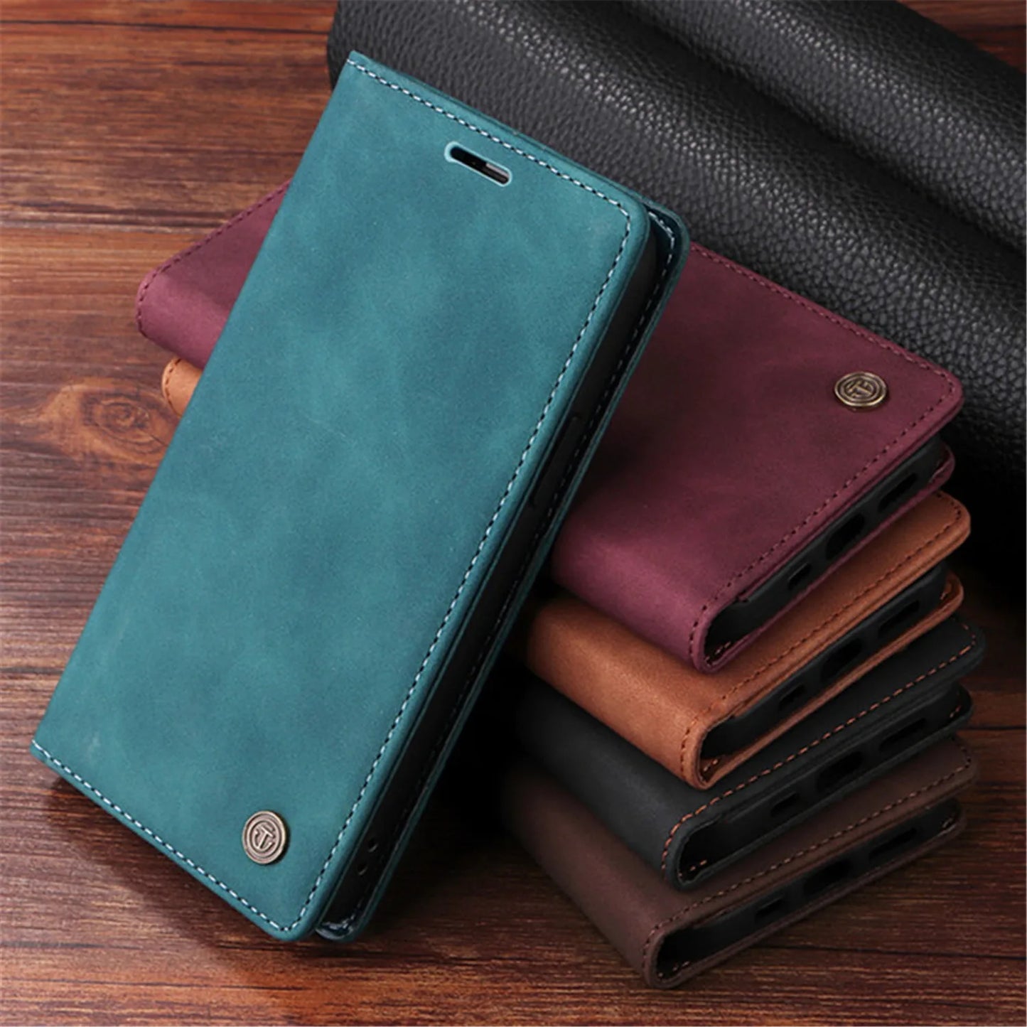 Leather Flip Phone Case For Samsung Galaxy S26 S25 S22 S23 S24 Ultra S10 Plus S20 S21 FE Note 20 Ultra Luxury Wallet Cover