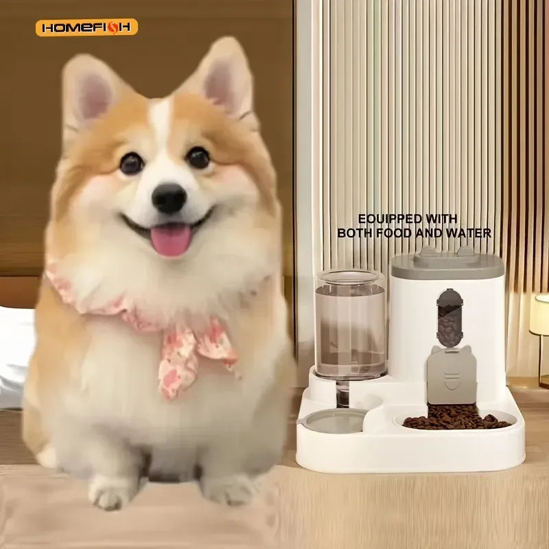 2in 1 Cat Food Dispenser Water and Food Integrated Fully Automatic Cat Food Feeding and Water Dispenser Cute Water Dispenser - Urbizia