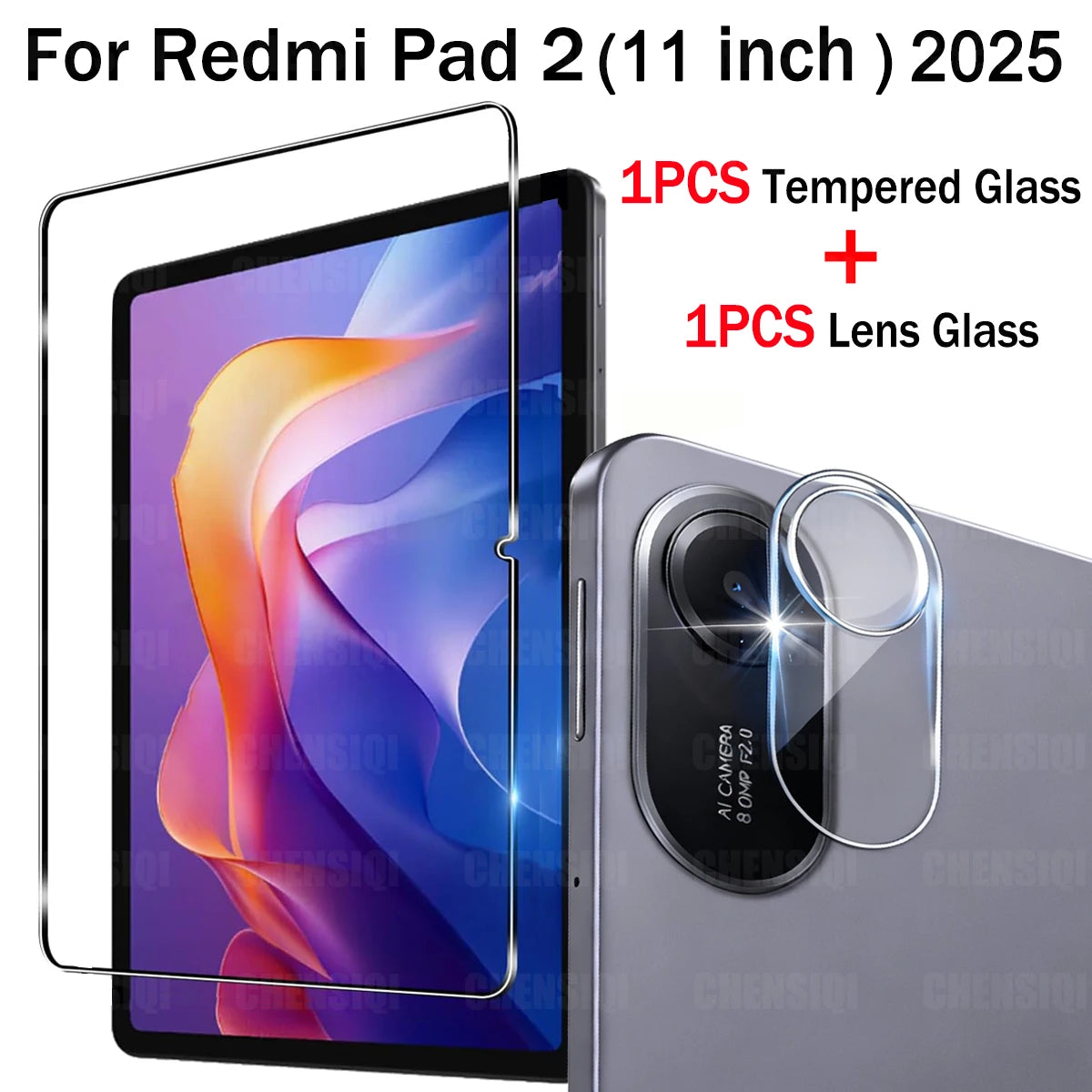 Screen Protector for Redmi Pad 2 (11 inch) 2025 Tablet Tempered Glass Film Rear Camera Protector Anti-fall/Anti-scratch 11 inch