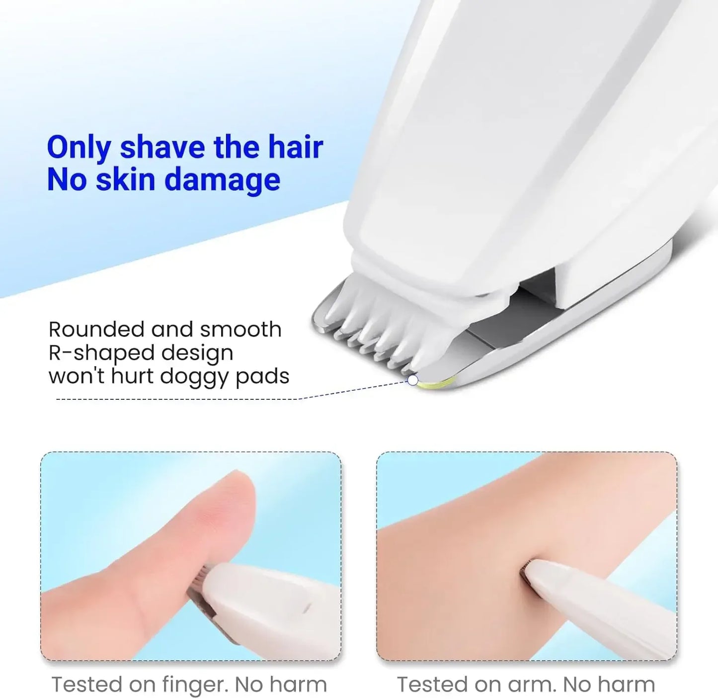 Portable Dog Paw Trimmer with Led Light Rechargeable Cordless Nail Grinder Shaver for Cats And Other Pets Nail Grooming Tools - Urbizia