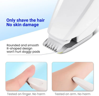 Portable Dog Paw Trimmer with Led Light Rechargeable Cordless Nail Grinder Shaver for Cats And Other Pets Nail Grooming Tools - Urbizia