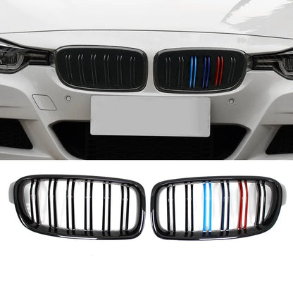 Car Front Bumper Racing Grille Grill For BMW 3 Series F30 F31 F35 F80 2012 2013 2014 2015-2018 1 Pair Gloss Black Kidney Grills