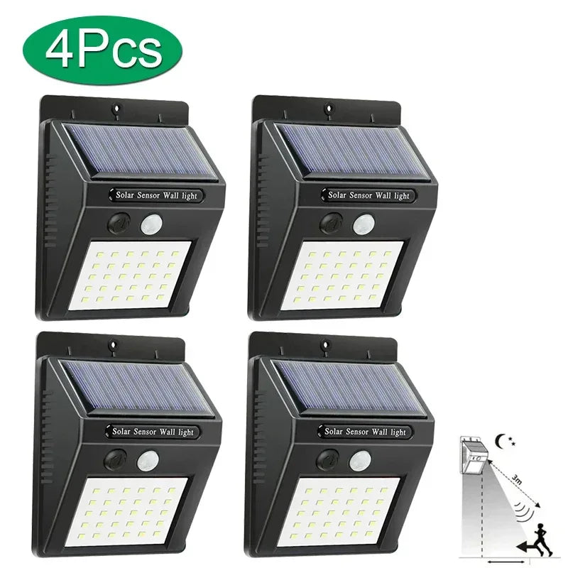 6/30 LED Solar Light PIR Motion Sensor Wall Light Outdoor Solar Lamp Waterproof Solar Powered Sunlight Street Lamp Garden Decor - Urbizia