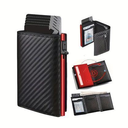 Slim RFID Pop-Up Metal Wallet for Men