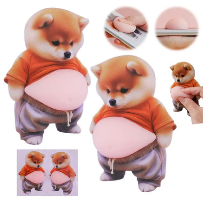 3D Kawaii Cat Belly Sticker Cute Kitten Silicone Self-Adhesive with Orange Outfit Pink Background for Phone Decor