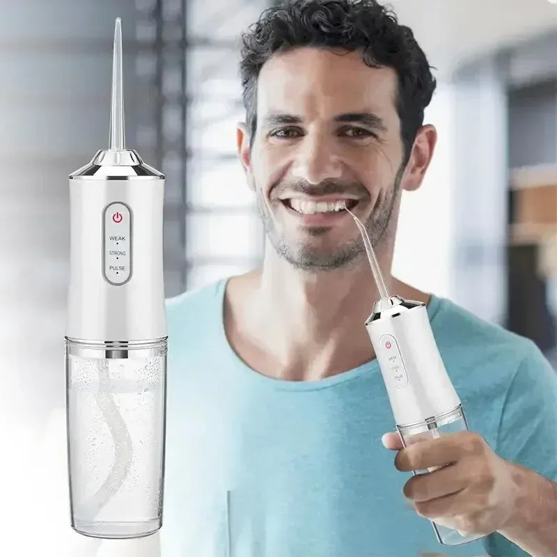 Portable Smart Electric Oral Irrigator Water Flosser 4 Jets 3 Modes Rechargeable Dental Water Jet Irrigator Dental Teeth Cleaner - Urbizia