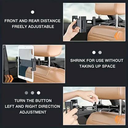 Car Headrest Tablet Holder 360° Rotating Mount