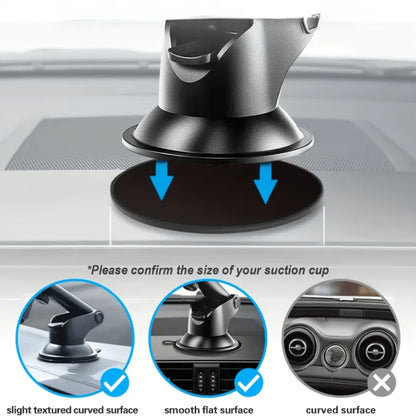 2pcs Car Dashboard Phone Mount Sticker Kit – Strong Suction Base with Extra Adhesive Pads for GPS & Phones, for Smooth Surfaces