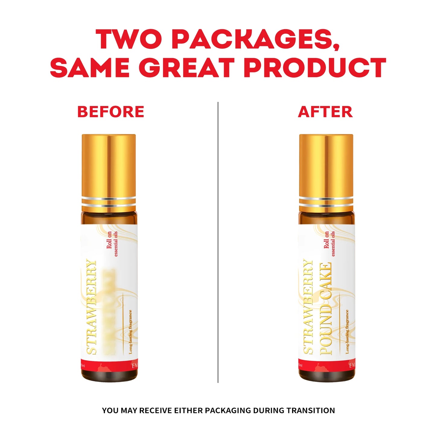 10ml Strawberry Pound Cake Essential Oil Rollerball Natural Fragrance Mini Holiday Gifts