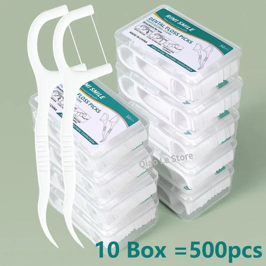 1/2/5/10 Box Portable Disposable Dental Floss Plastic Toothpick High-tension Dental Floss Stick Dental Floss Box ﻿Oral Care - Urbizia