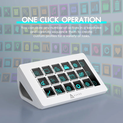 ATTACK SHARK x AJAZZ AKP153 STREAM DECK 15 Customisable Buttons Stream Deck With Versatile Side Screen