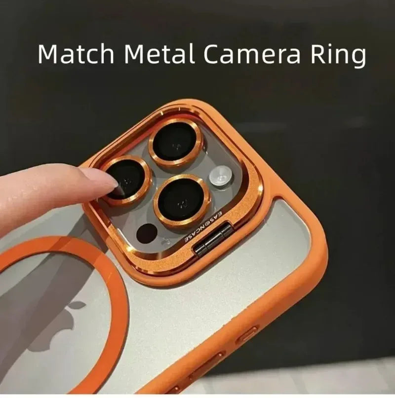 Luxury Magnetic Shockproof MagSafe iPhone Case with Stand