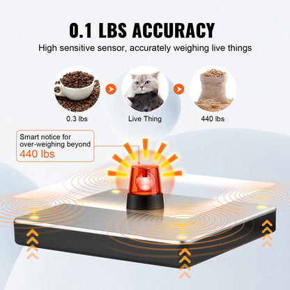 SucceBuy 440lbs Digital Shipping Scale with Timer Tare Function HD LCD Screen Portable Package Postal Scale for Home Post Office