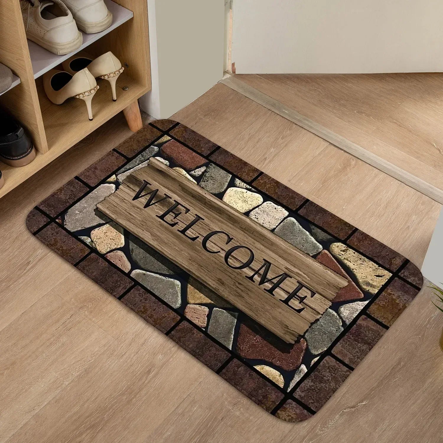 Floral & Letter Graphic Door Mat – Anti-Slip Welcome Rug - Urbizia
